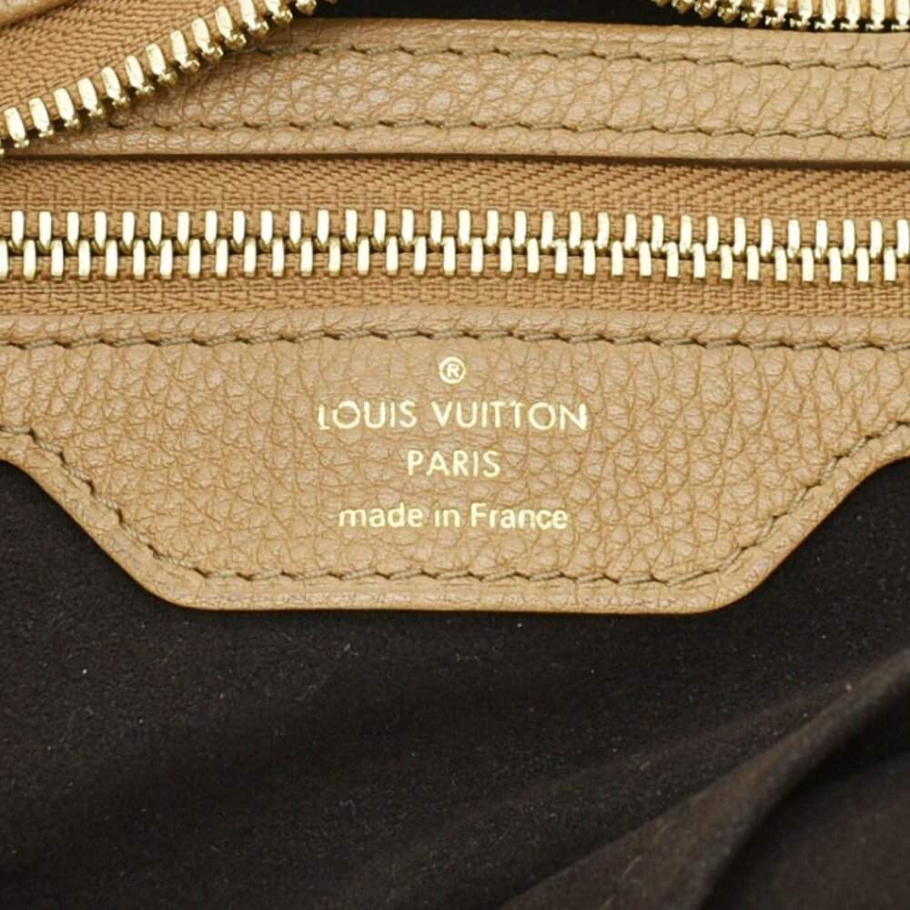 LOUIS VUITTON Selene PM Mahina Leather Tote Shoulder Bag Tan - Picture 11 of 12